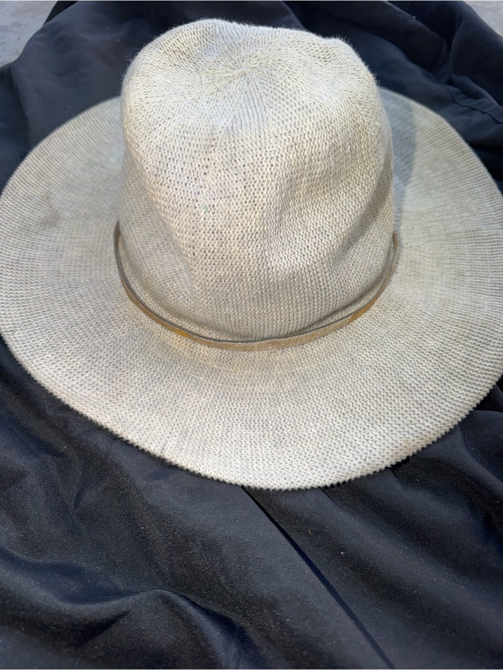 Wyeth Women’s Wide Brim Cow hide accent Cotton Blend Hat One Size Beige Woven